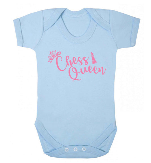 Pink chess queen  Baby Vest pale blue 18-24 months