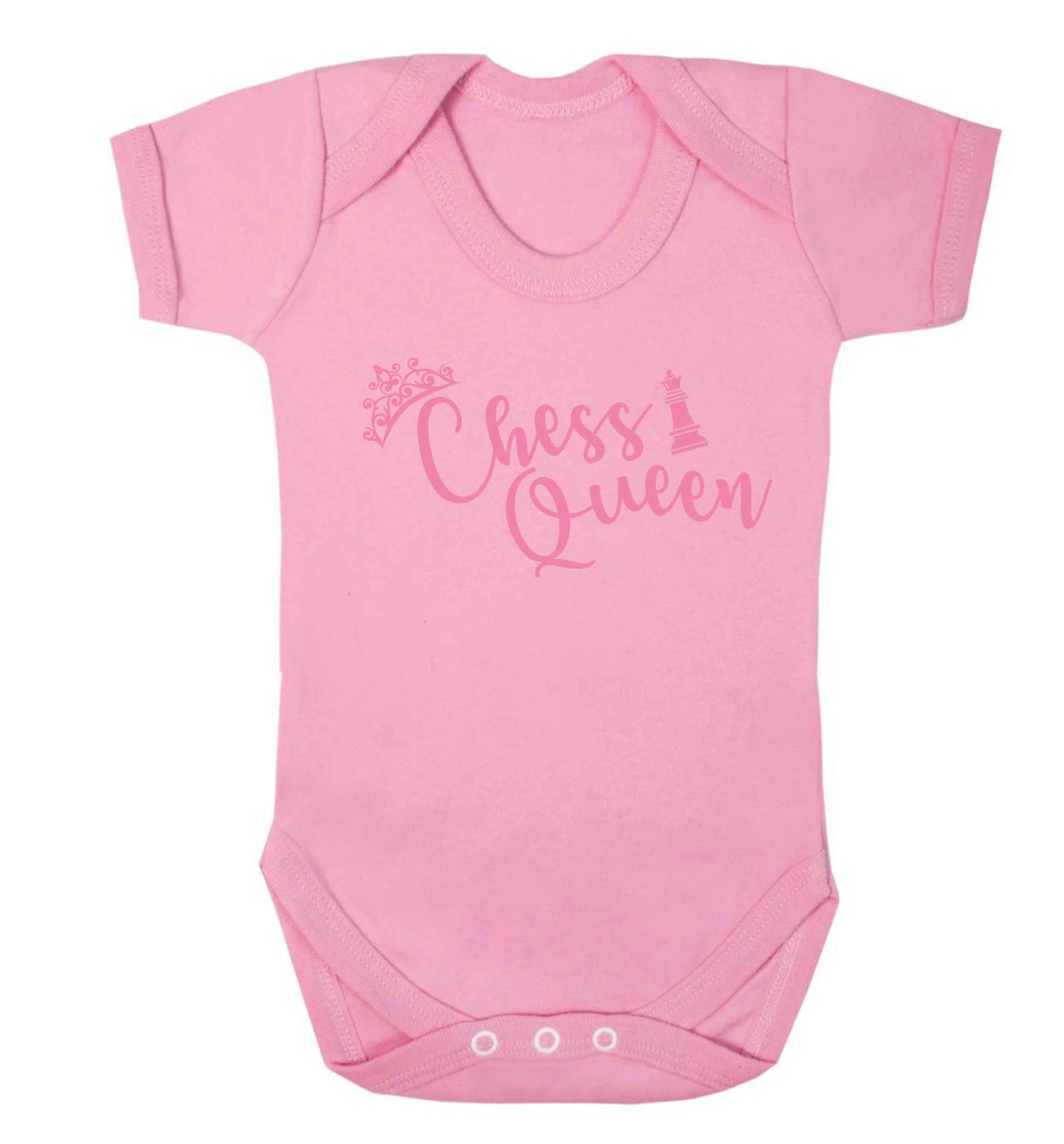 Pink chess queen  Baby Vest pale pink 18-24 months