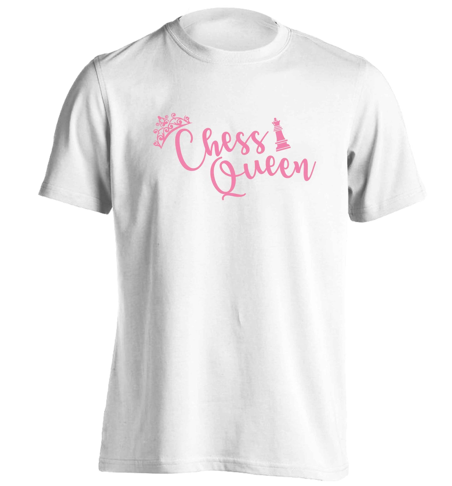 Pink chess queen  adults unisex white Tshirt 2XL