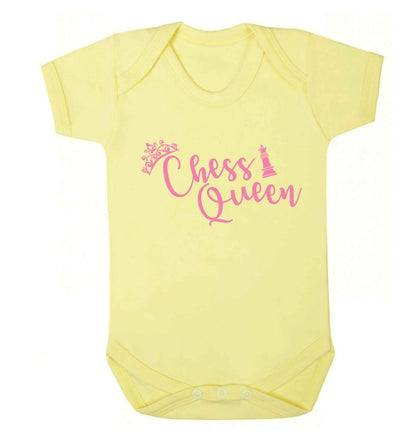 Pink chess queen  Baby Vest pale yellow 18-24 months