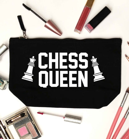 Chess queen black makeup bag