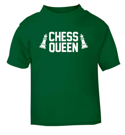 Chess queen green Baby Toddler Tshirt 2 Years