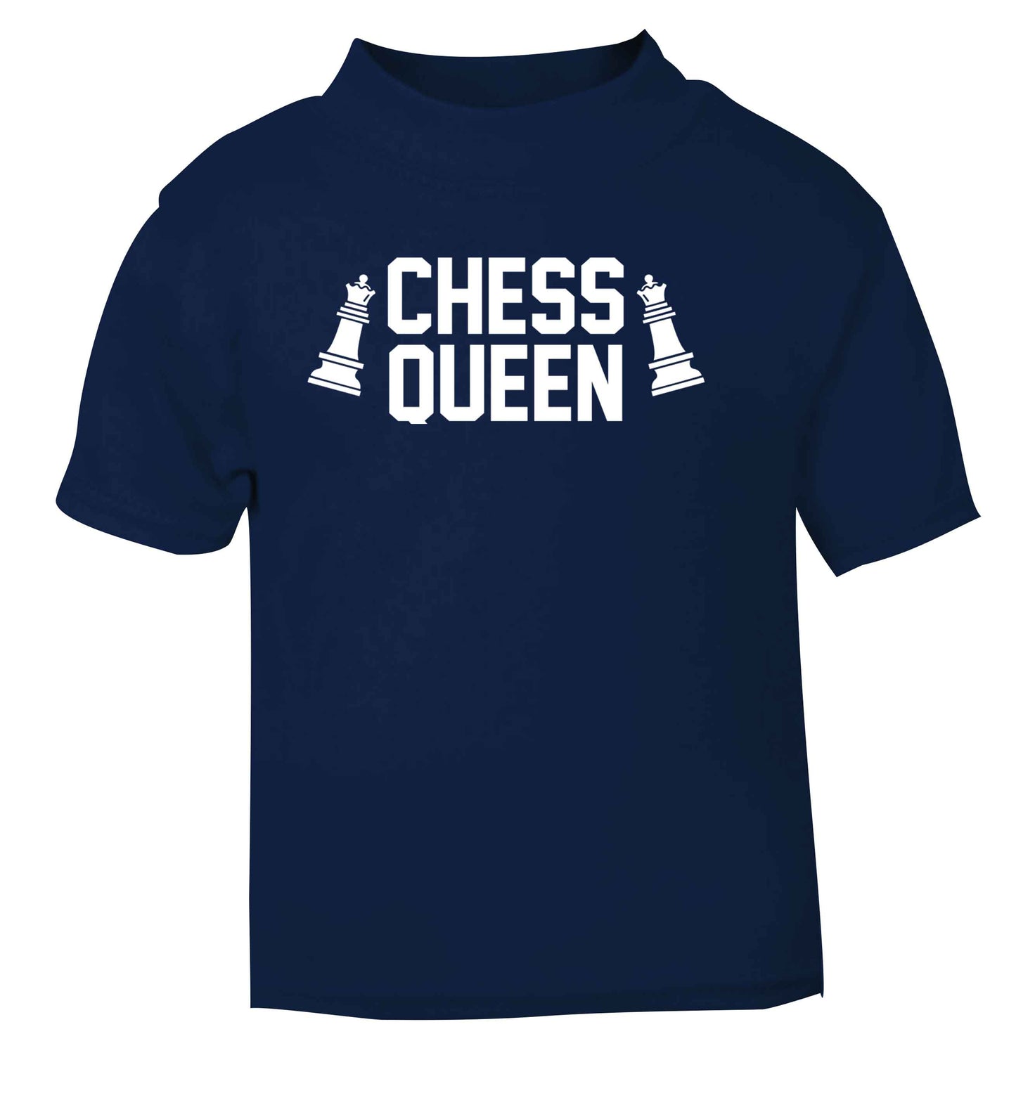 Chess queen navy Baby Toddler Tshirt 2 Years