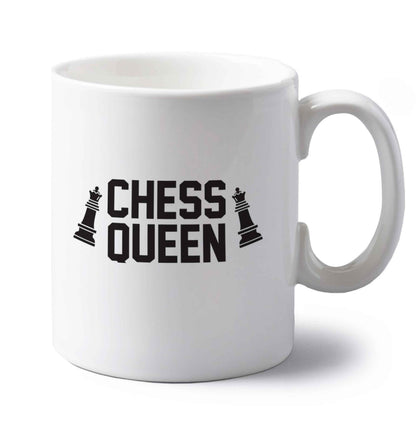 Chess queen left handed white ceramic mug 
