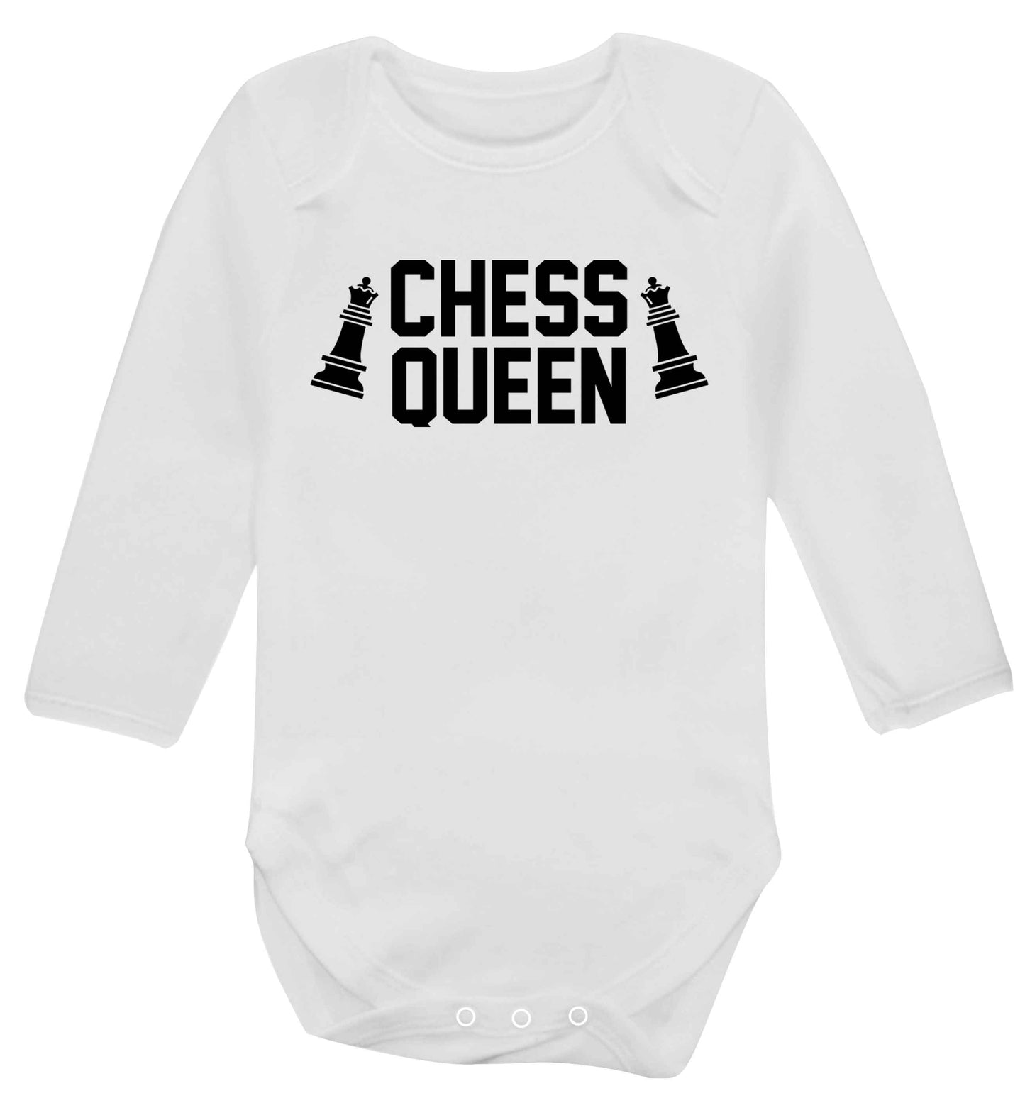 Chess queen Baby Vest long sleeved white 6-12 months