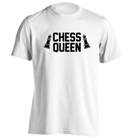 Chess queen adults unisex white Tshirt 2XL