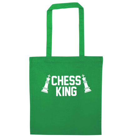 Chess king green tote bag