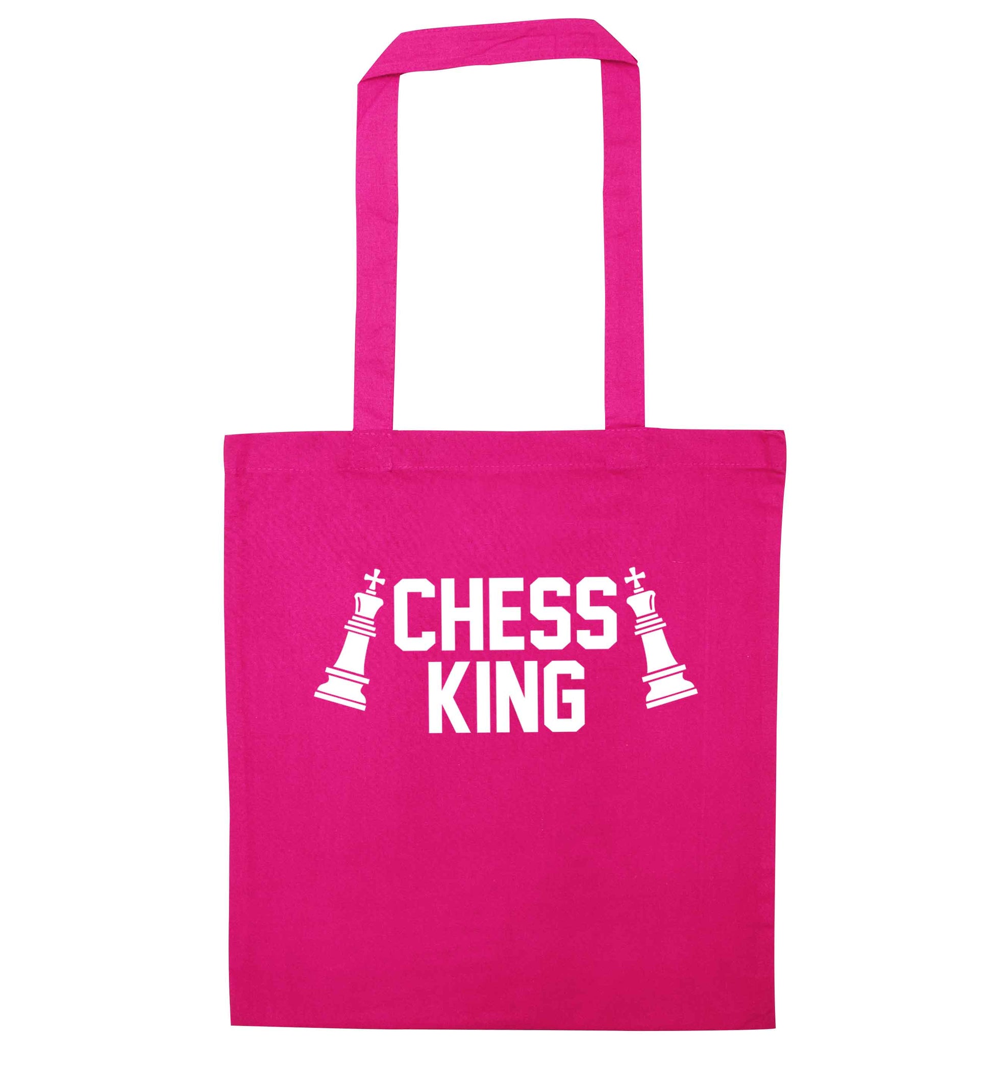 Chess king pink tote bag