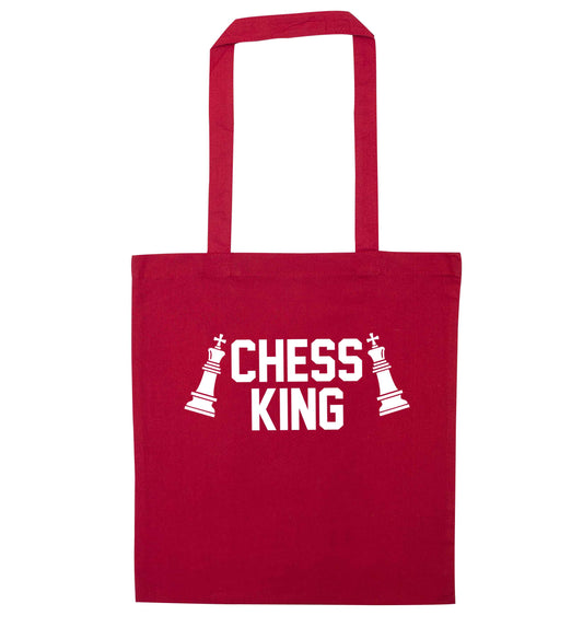 Chess king red tote bag