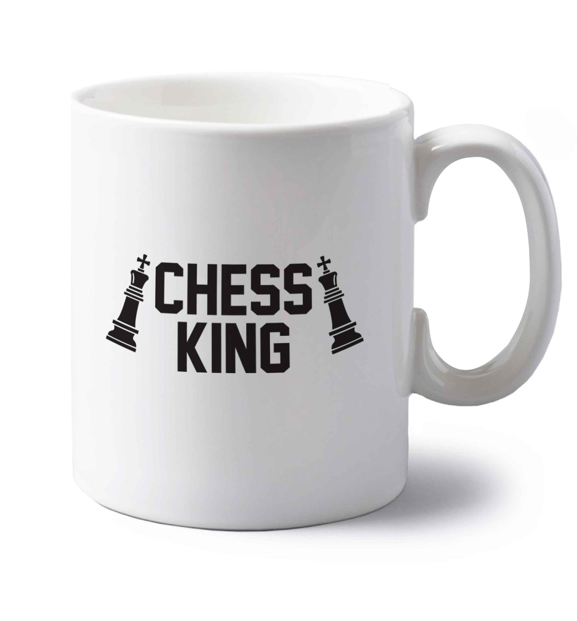 Chess king left handed white ceramic mug 