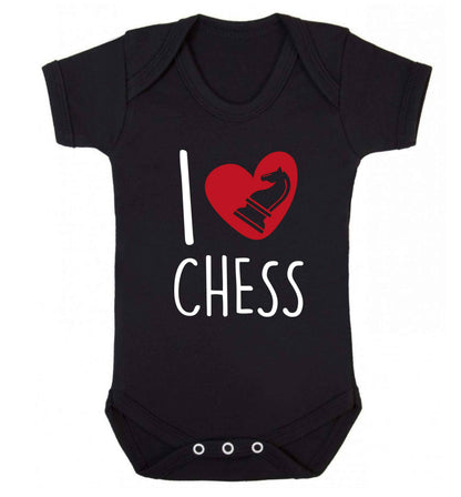 I love chess Baby Vest black 18-24 months