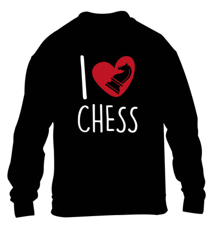 I love chess children's black sweater 12-13 Years