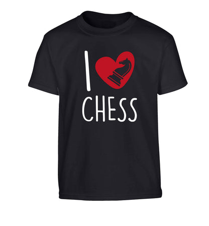 I love chess Children's black Tshirt 12-13 Years