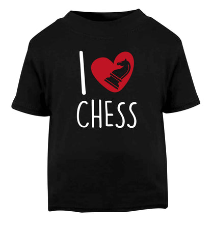 I love chess Black Baby Toddler Tshirt 2 years