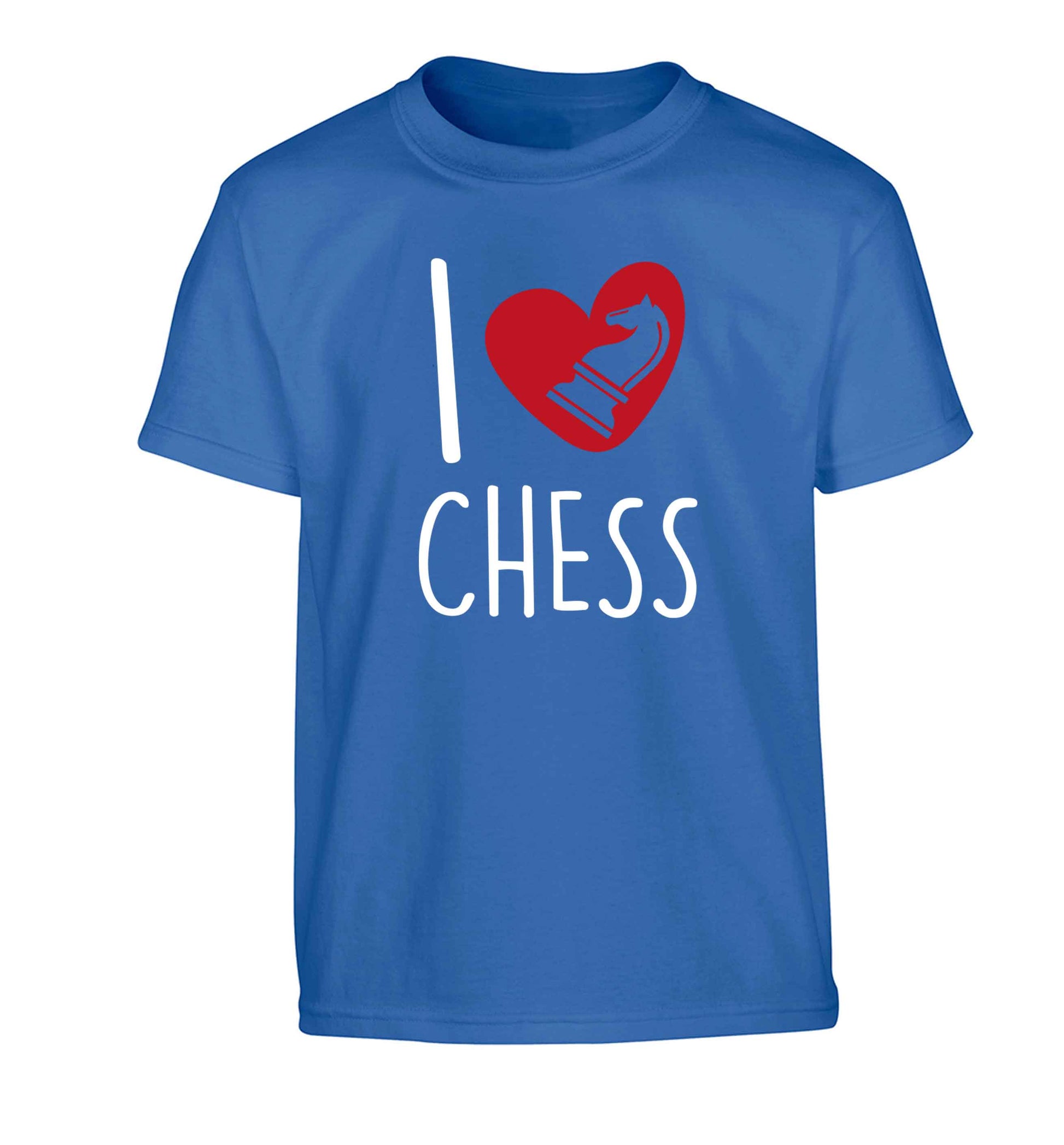 I love chess Children's blue Tshirt 12-13 Years