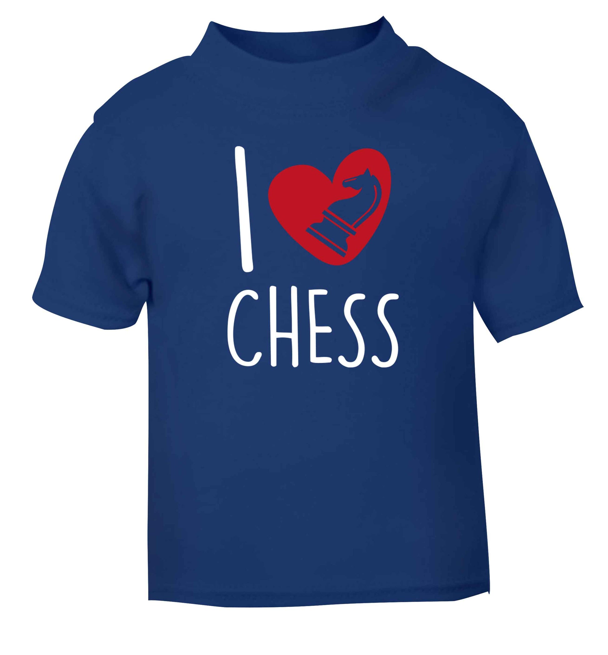 I love chess blue Baby Toddler Tshirt 2 Years