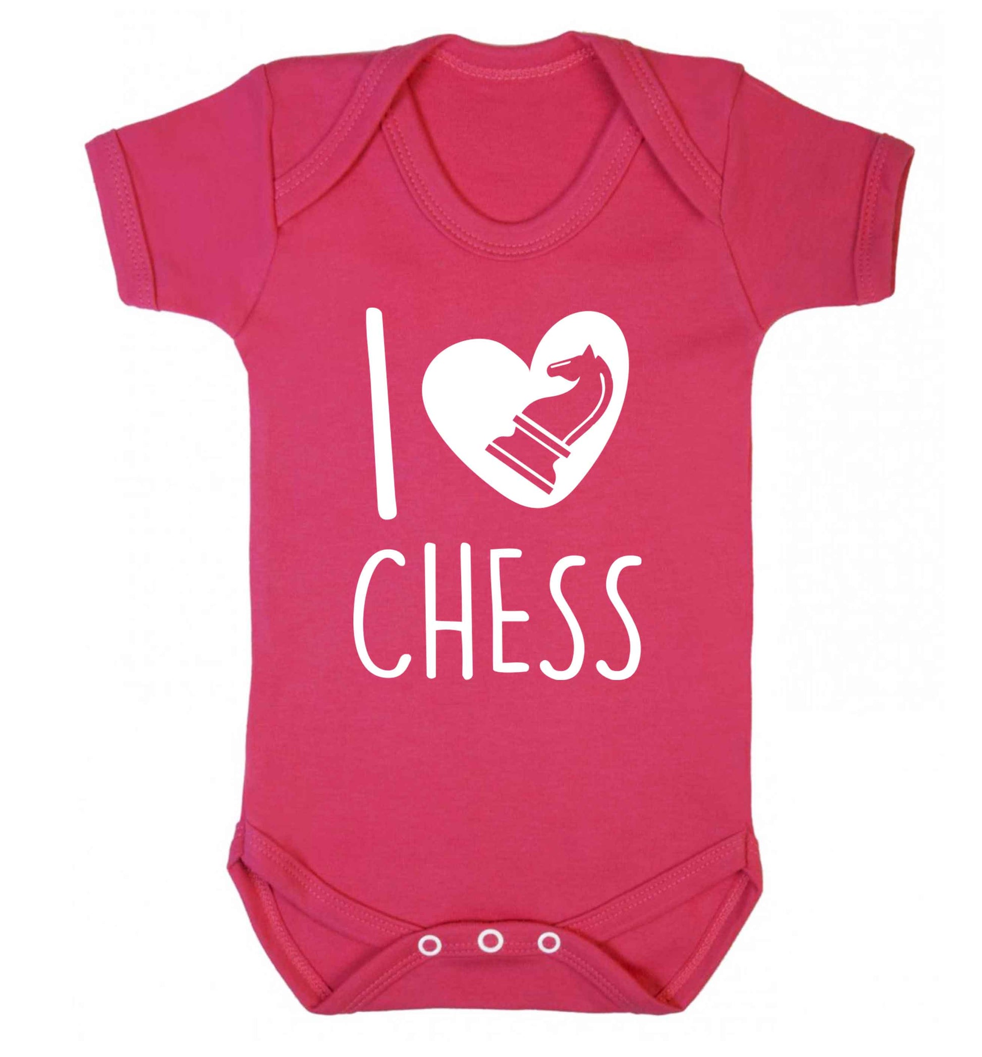 I love chess Baby Vest dark pink 18-24 months
