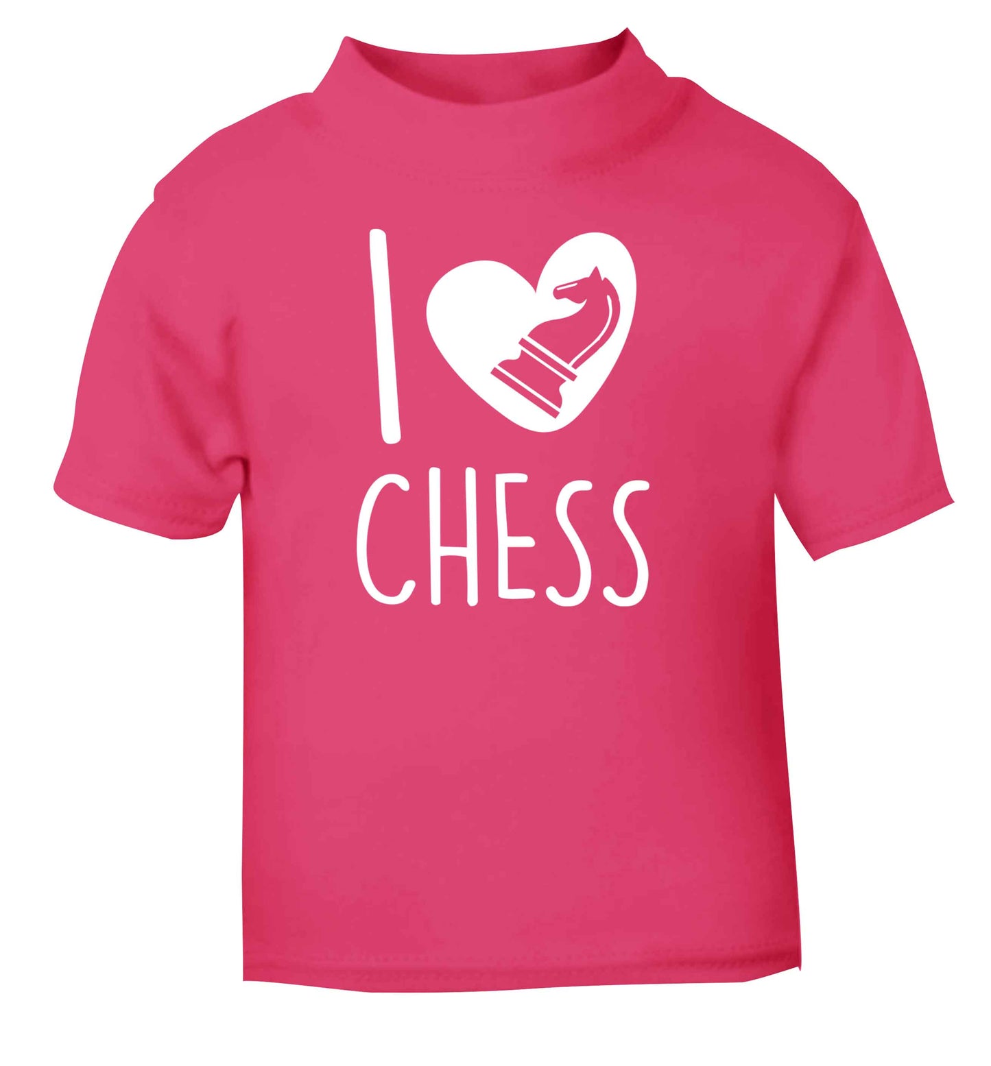 I love chess pink Baby Toddler Tshirt 2 Years