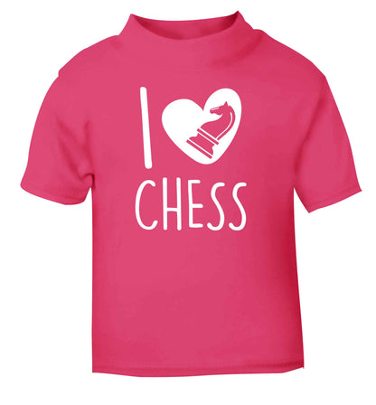 I love chess pink Baby Toddler Tshirt 2 Years