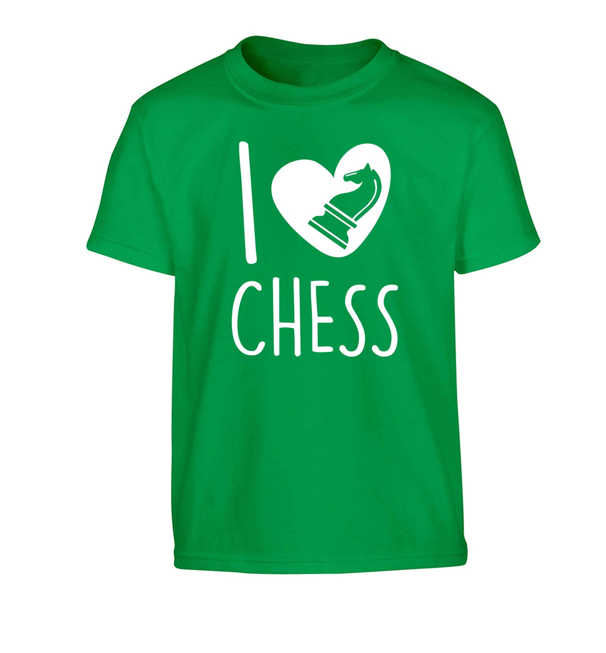 I love chess Children's green Tshirt 12-13 Years