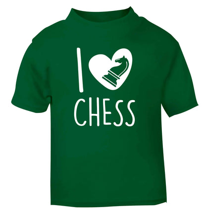 I love chess green Baby Toddler Tshirt 2 Years