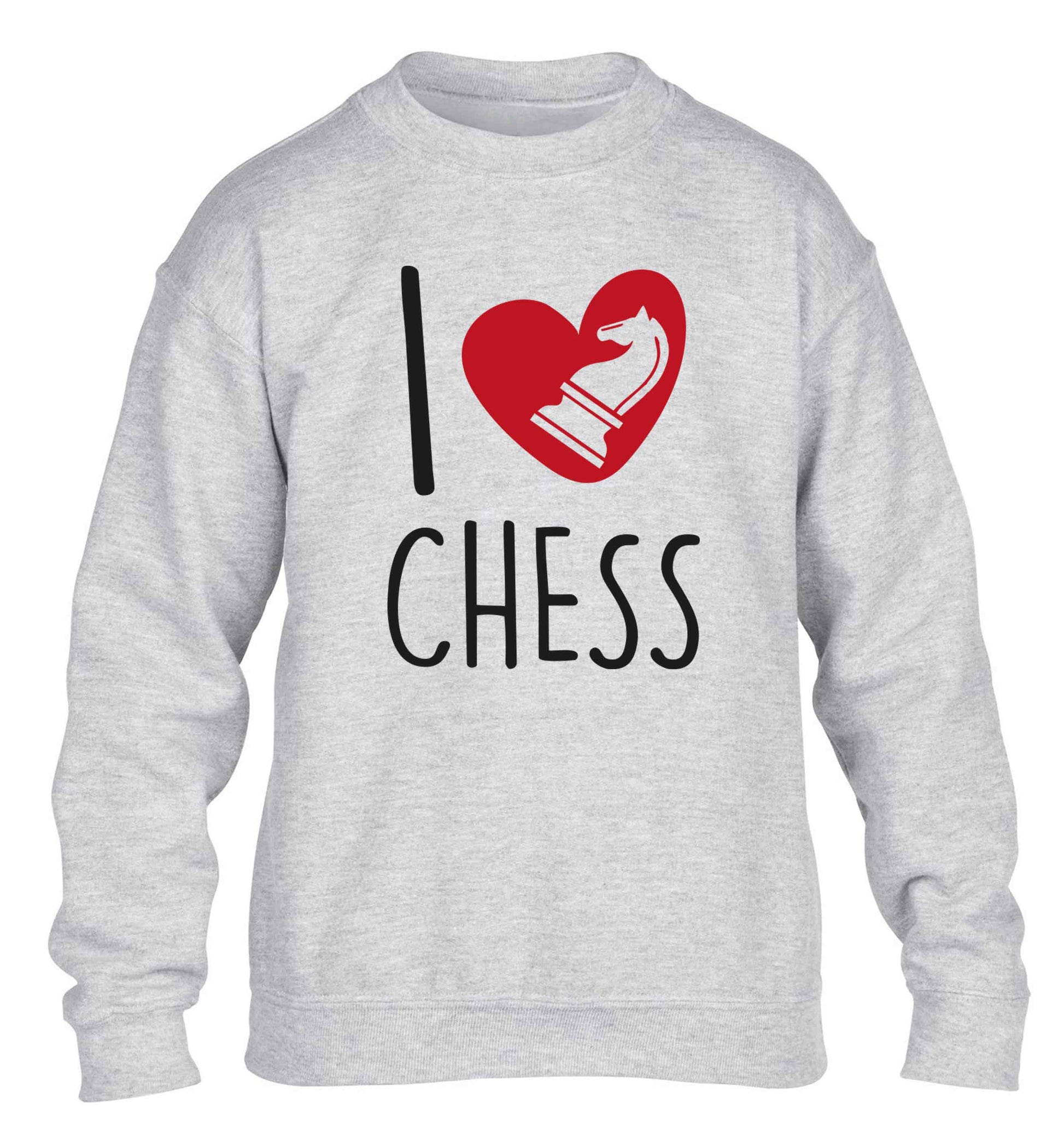 I love chess children's grey sweater 12-13 Years