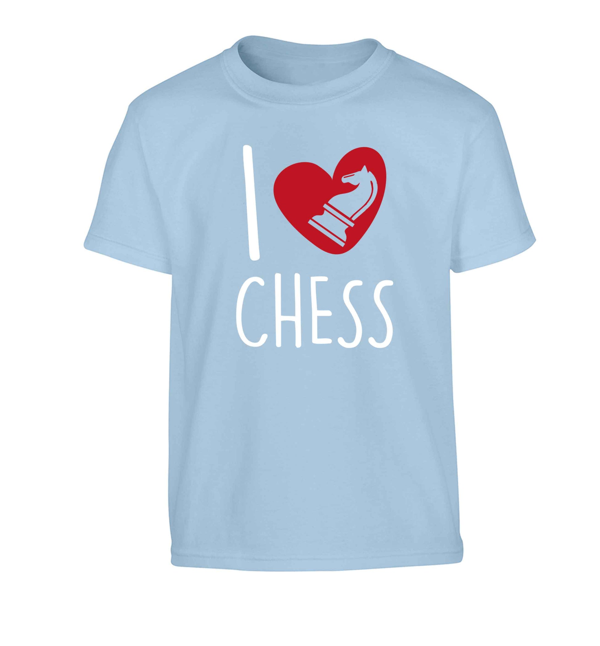 I love chess Children's light blue Tshirt 12-13 Years