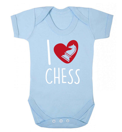 I love chess Baby Vest pale blue 18-24 months