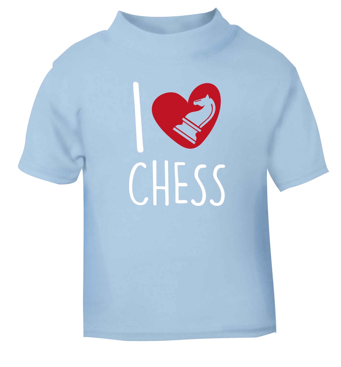 I love chess light blue Baby Toddler Tshirt 2 Years
