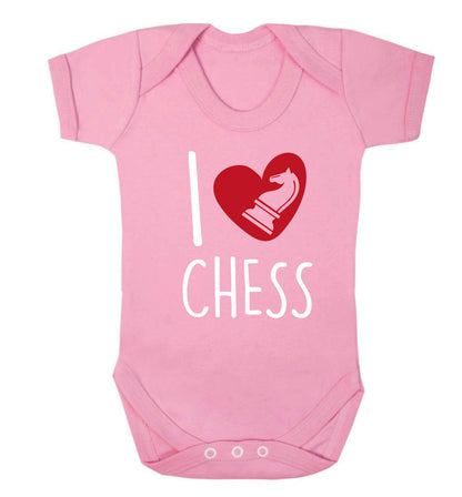 I love chess Baby Vest pale pink 18-24 months