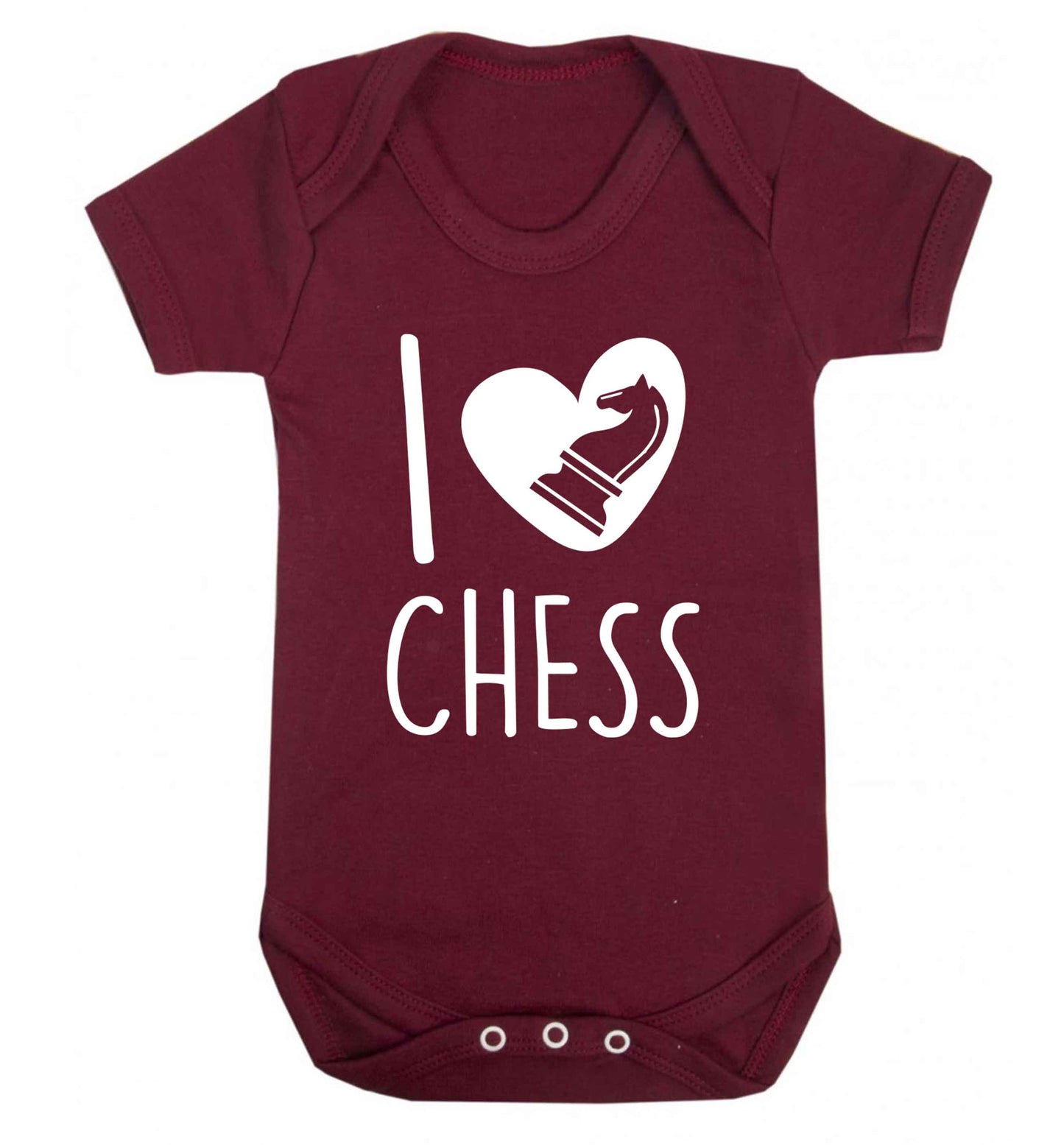 I love chess Baby Vest maroon 18-24 months