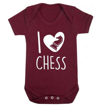 I love chess Baby Vest maroon 18-24 months