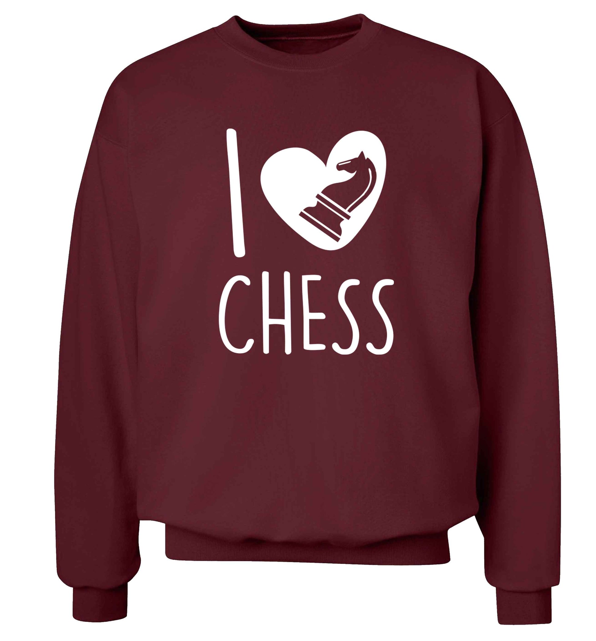 I love chess Adult's unisex maroon Sweater 2XL