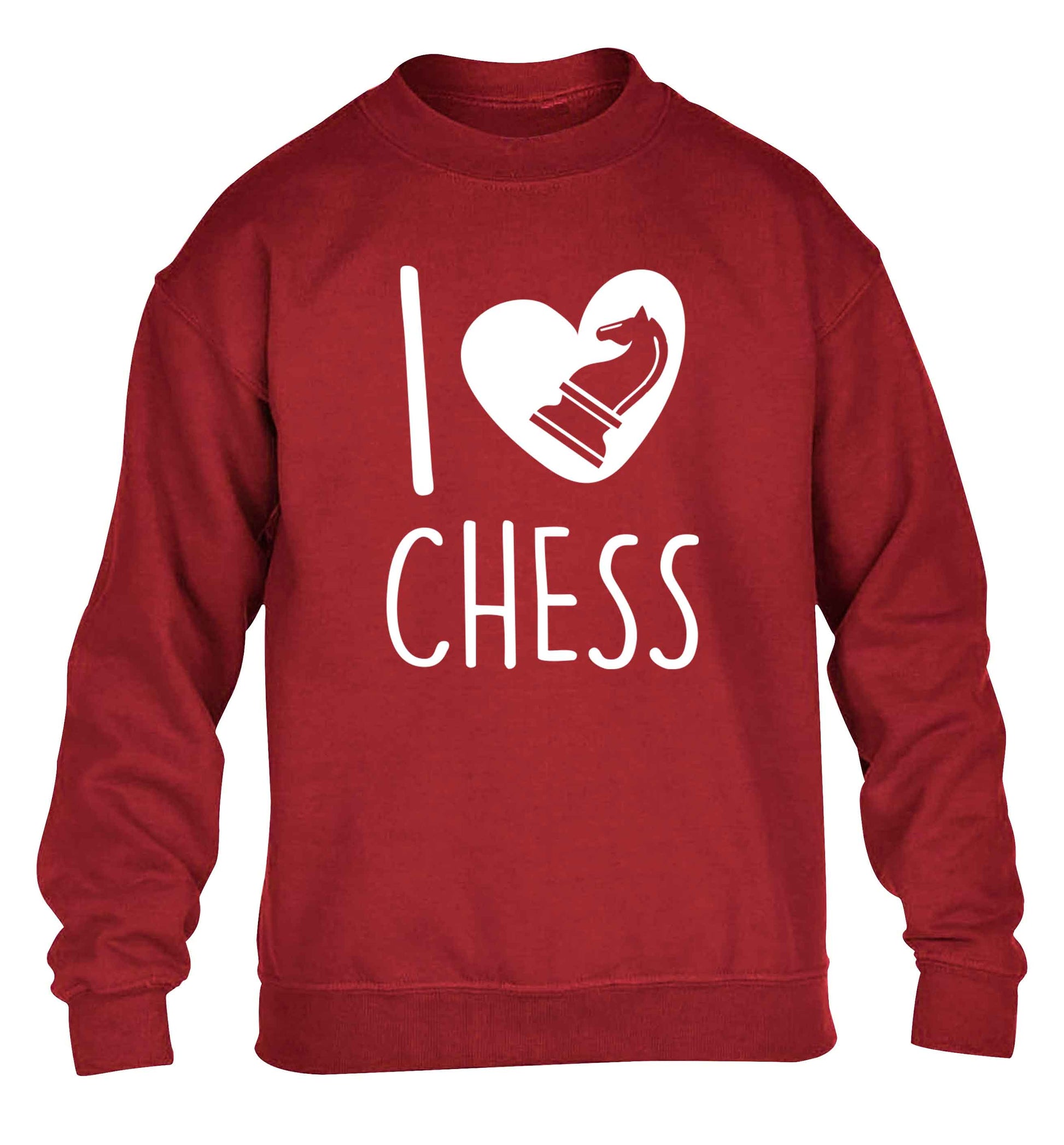 I love chess children's grey sweater 12-13 Years