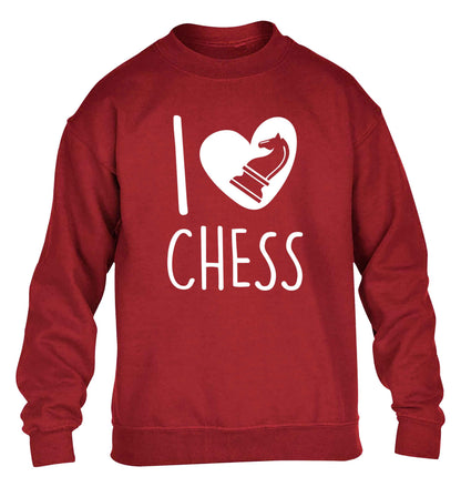 I love chess children's grey sweater 12-13 Years