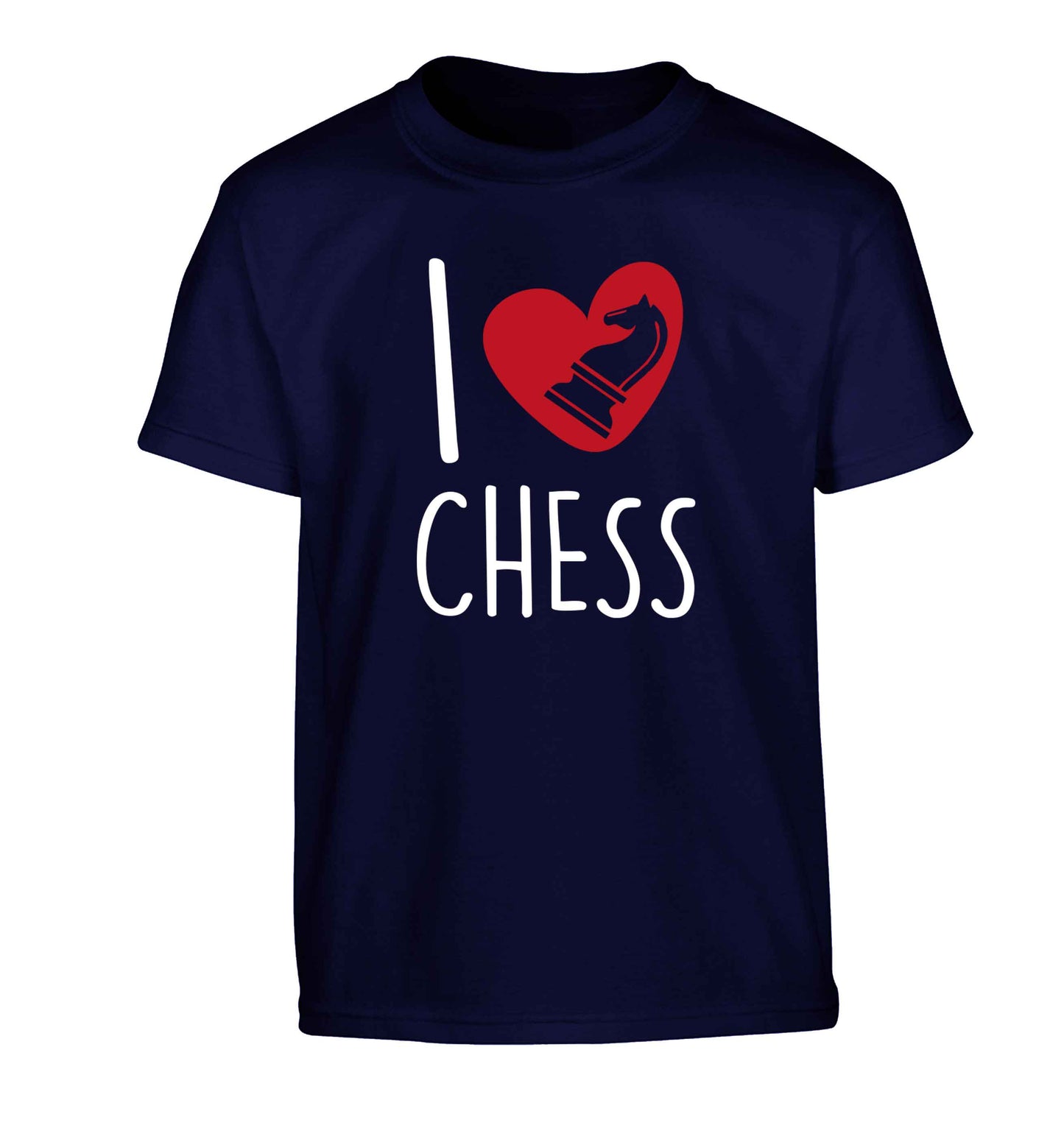 I love chess Children's navy Tshirt 12-13 Years