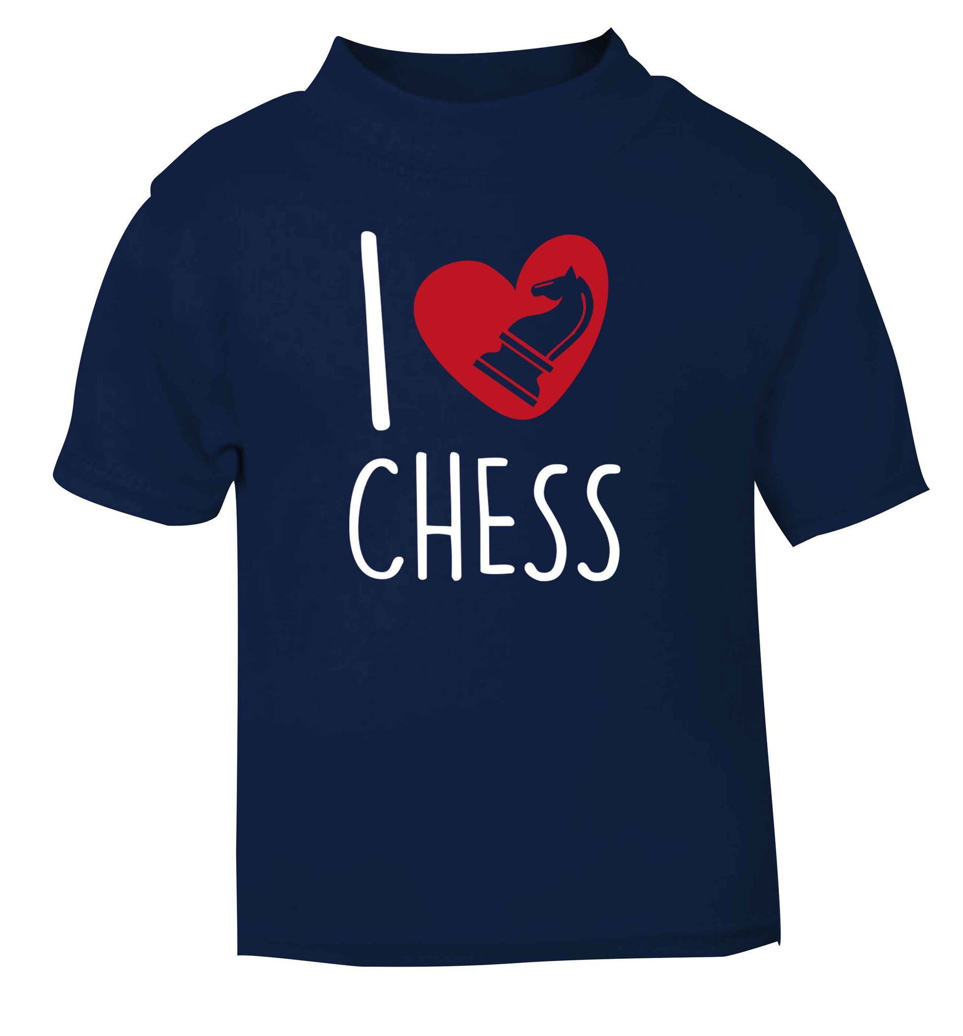 I love chess navy Baby Toddler Tshirt 2 Years