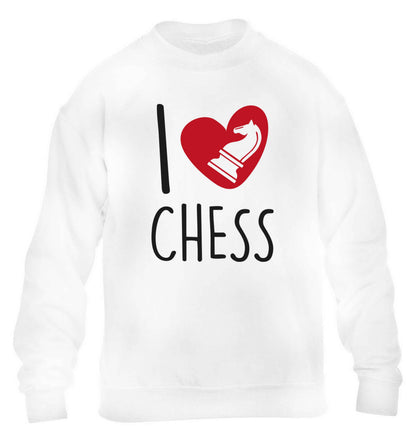 I love chess children's white sweater 12-13 Years