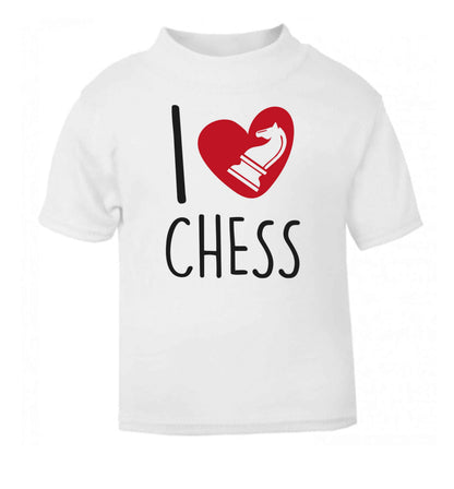 I love chess white Baby Toddler Tshirt 2 Years