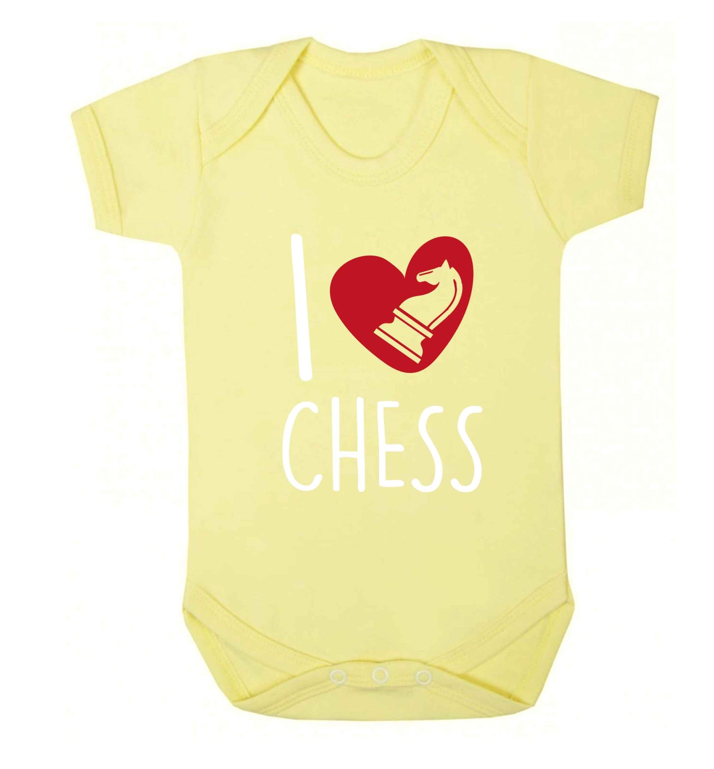 I love chess Baby Vest pale yellow 18-24 months