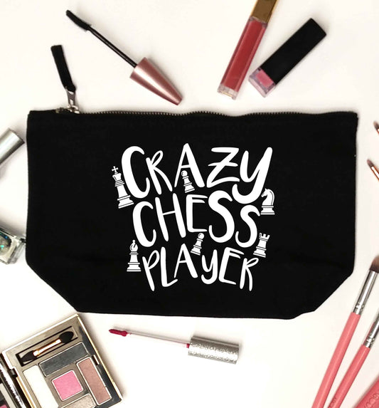 Crazy chess player black makeup bag