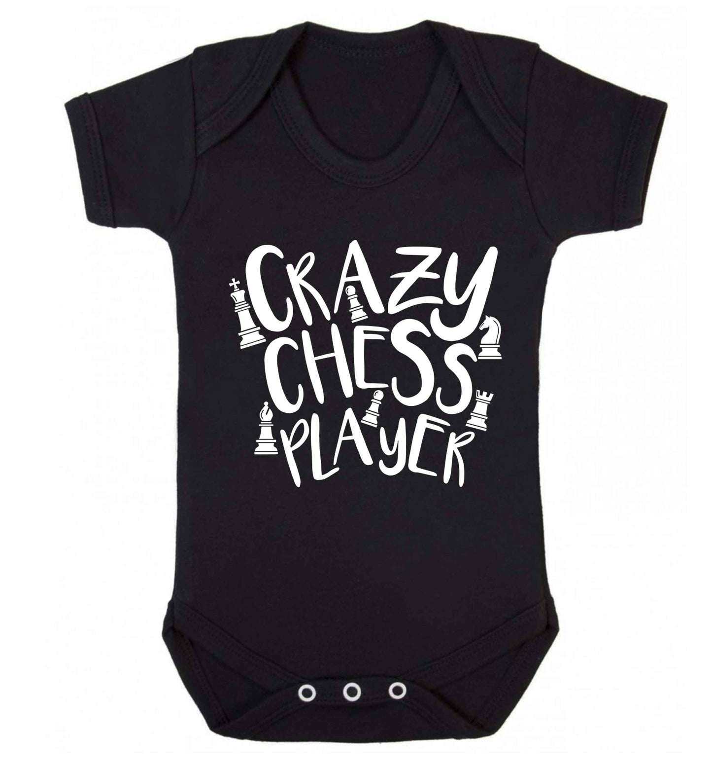 Crazy chess player Baby Vest black 18-24 months
