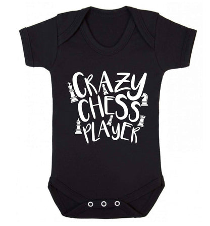 Crazy chess player Baby Vest black 18-24 months
