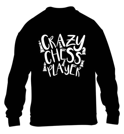Crazy chess player children's black sweater 12-13 Years