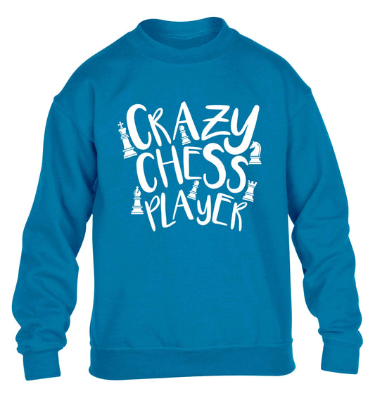 Crazy chess player children's blue sweater 12-13 Years