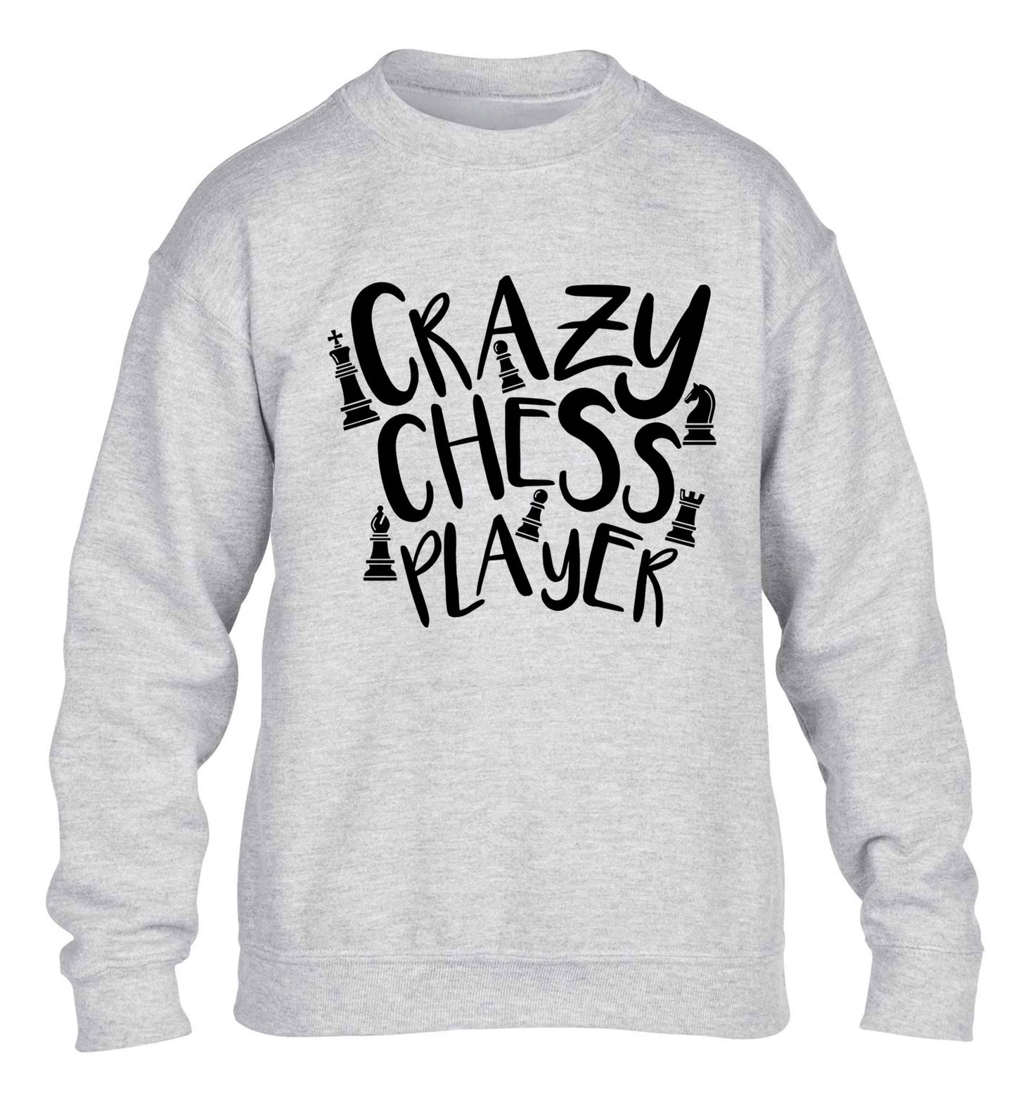 Crazy chess player children's grey sweater 12-13 Years