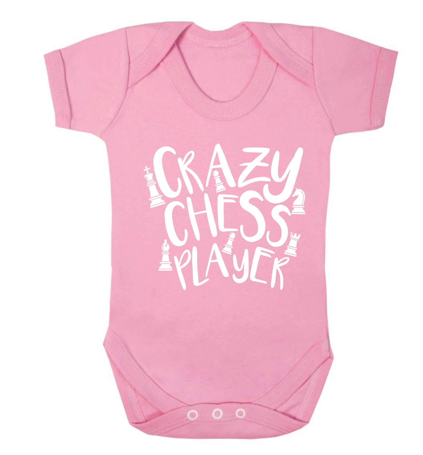 Crazy chess player Baby Vest pale pink 18-24 months