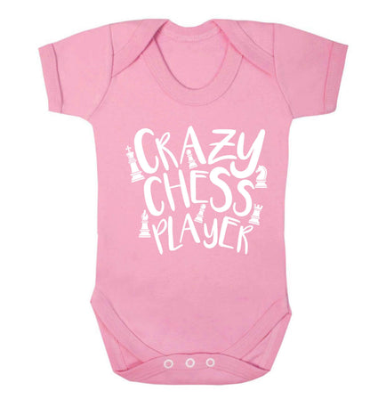 Crazy chess player Baby Vest pale pink 18-24 months
