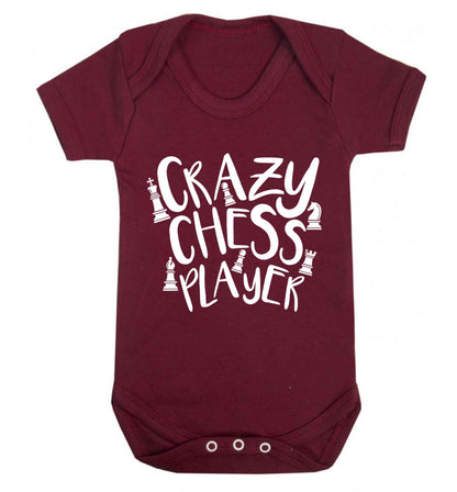 Crazy chess player Baby Vest maroon 18-24 months