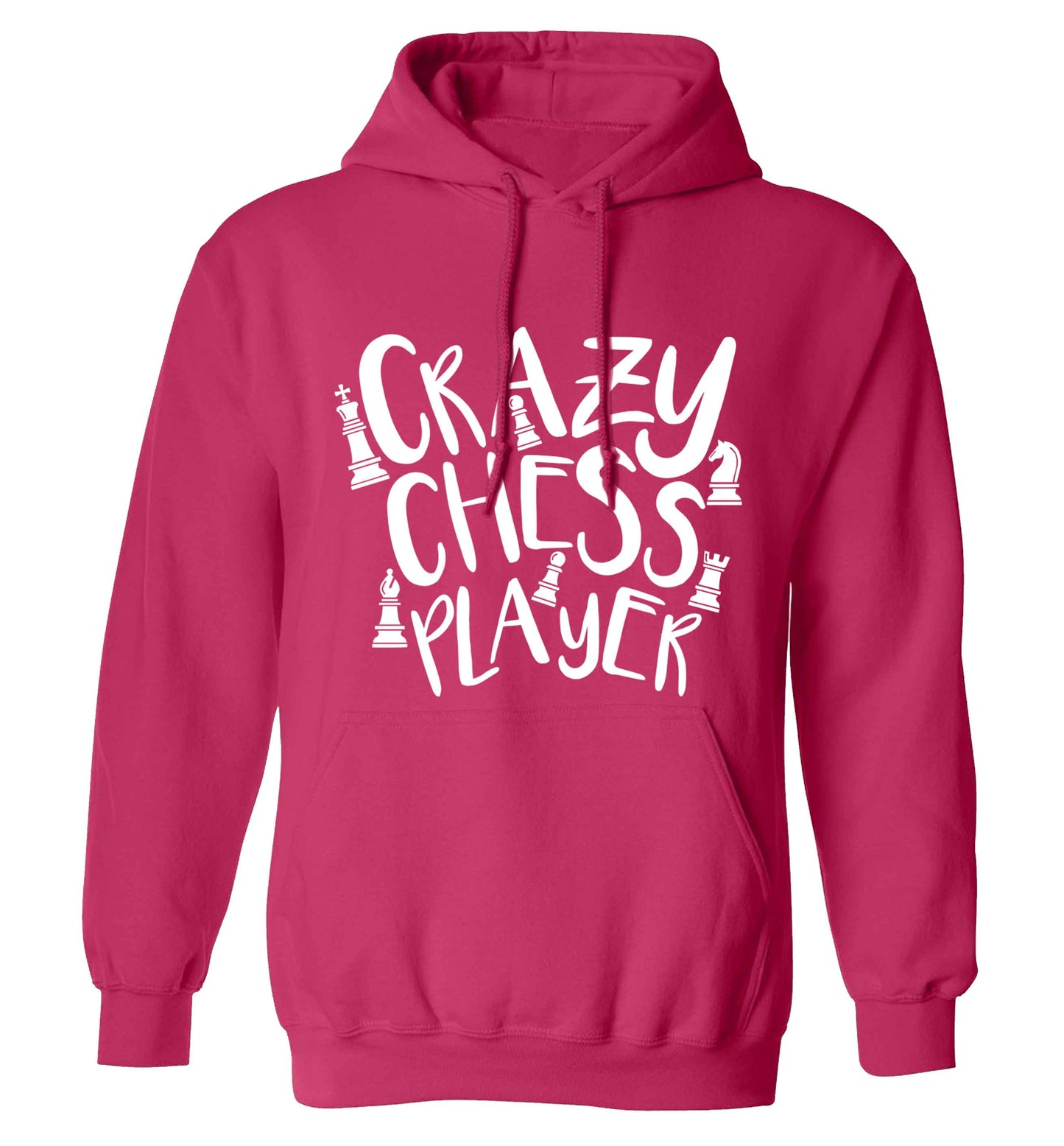 Crazy chess player adults unisex pink hoodie 2XL